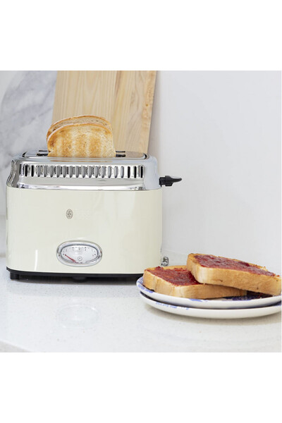 RUSSELL HOBBS Russel Hobbs Retro Vintage Cream 21682-56 Toaster, 1300W, 2 2slice, 6level, Indicator scale, Cream
