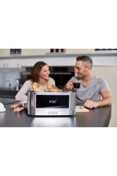 RUSSELL HOBBS Elegance 23380-56 Bread Toaster, 1420W, 2slices, 6levels, LED, Lift&Look, Steel/black