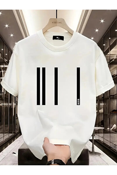 GökTR Tricou oversize pentru femei cu decolteu rotund imprimat în față și spa...