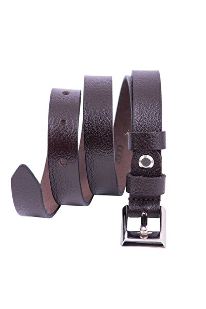 TORO NERO Women's Slim Coffee Leather Belt - ToroNero