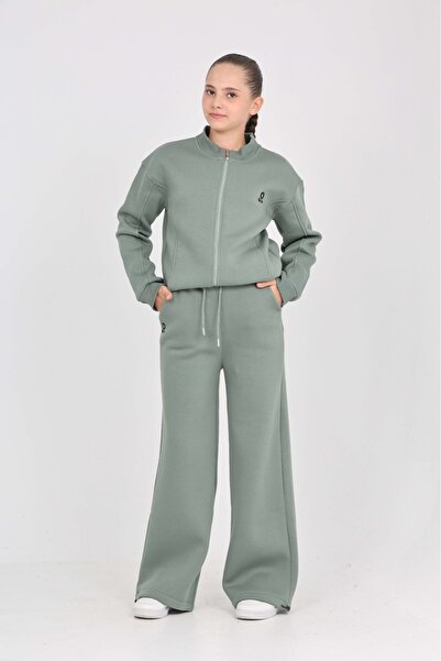 Toontoy Girl's Star Embroidered Tracksuit Set