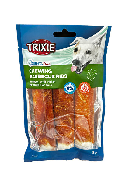 Trixie Recompense Pentru Caini, Denta Fun, Coaste Cu Pui BBQ, 12 cm / 3 buc / 90 g, 31467