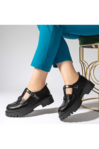 Modlet.ro Γυναικεία μαύρα παπούτσια με λουράκι MOD13443