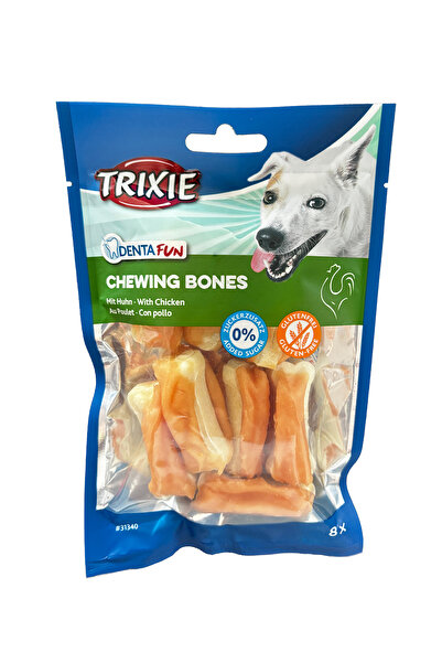 Trixie Recompense Pentru Caini, Denta Fun, Oase Presate Cu Pui, 5 cm, 8 buc/120 g, 31340