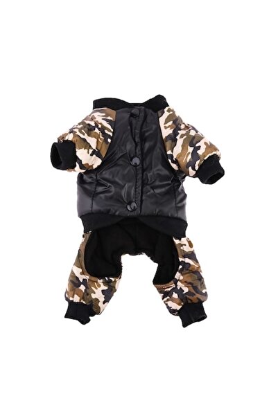 Doty Salopetă călduroasă cu spații pentru picioare pentru câini de talie mică, imprimeu camuflaj, mărimea L,