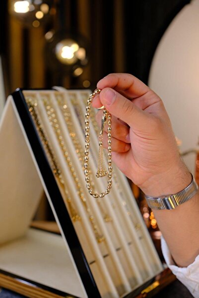 dergah tesbih 14 Ayar Full Altın Tasarım Tesbih ( 5 x 7,5 mm )