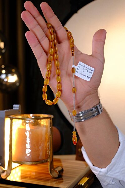 dergah tesbih Master Mehmet Aydın Üst Düzey Koleksiyonluk Eski Osmanlı Sıkma Kehribar Tesbih (Antique Faturan Ambe