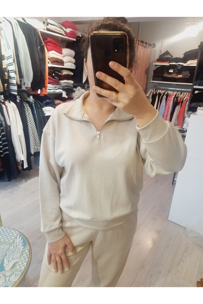 ALVWOMAN سترة من القماش المشروط بنصف سحاب