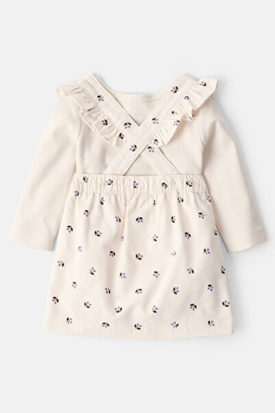 Carter's Kız Bebek Ekru Salopet Set