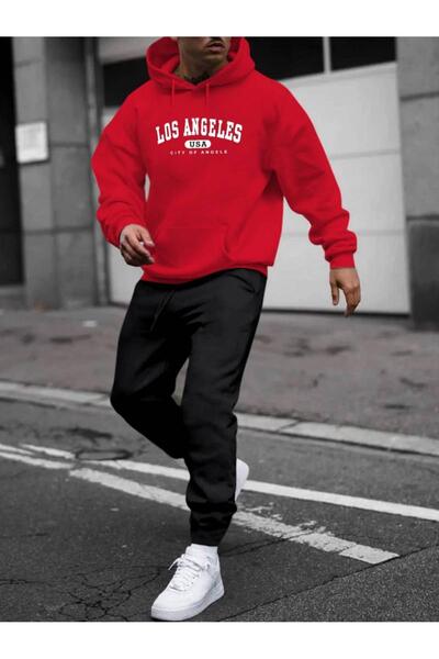 zeag Ανδρικό σετ αθλητικής φόρμας Usa Red Sweat Black