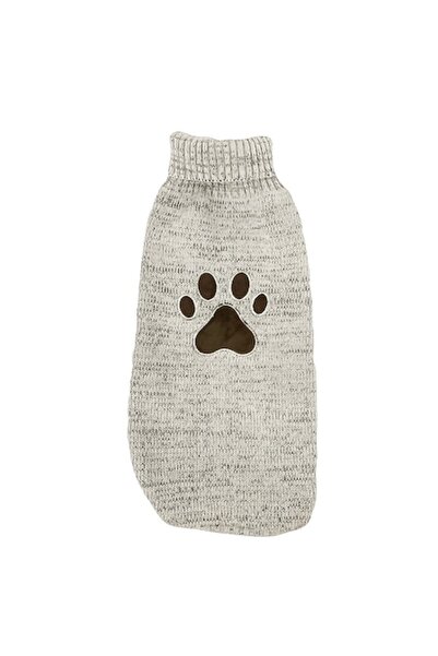 Doty Pulover tricotat pentru câini și pisici TopPaw Doty®, model cu amprentă de lăbuță, gri, 27 cm, mărimea XS