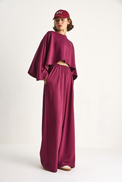 solena sln طقم نسائي من قماش المودال المماثل للقماش المطاطي بأكمام على شكل خف...