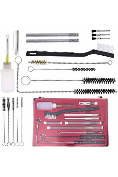 Rosfix Set Curățare Pistol Vopsit 24 Piese | Perii + Ace + Etui Organizator