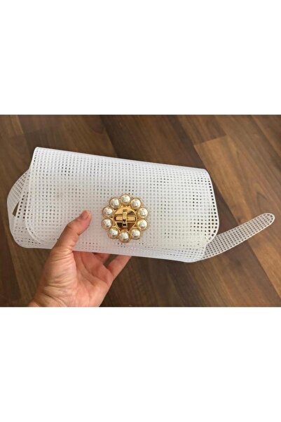 angel çanta aksesuar Τσάντα 22x44 εκ. Καμβάς με Πέτρα και Κλειδαριά