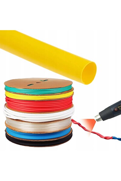 Rosfix Tub Termocontractabil Galben 28mm 2:1 | Rezistent UV, 1000V, 1m