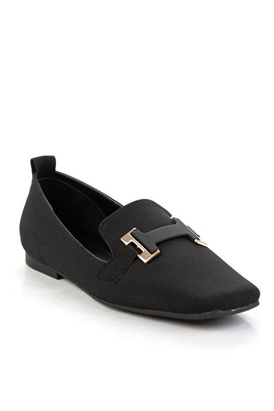 Bambi Mat Siyah Kadın Loafer Ayakkabı K01327059238