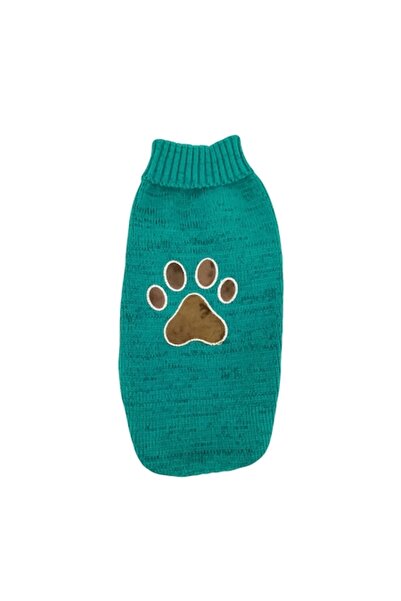 Doty Pulover tricotat pentru câini și pisici TopPaw Doty®, model cu lăbuțe, verde smarald, 30 cm, mărimea S