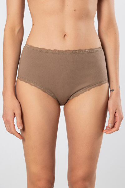 TÜREN 929 سراويل داخلية نسائية من الليكرا ذات أربطة وخصر مرتفع، عبوة من قطعتين