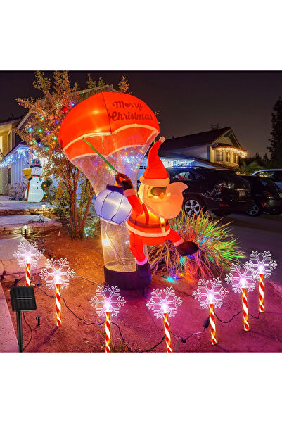 Wertcraft Set 5 decoratiuni exterioare luminoase pentru Craciun, fulgi, incar...