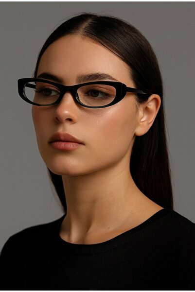 Eyesofia Laurent Slim Thin Black Framed Blue Block Blue Light Filter Women's Glasses