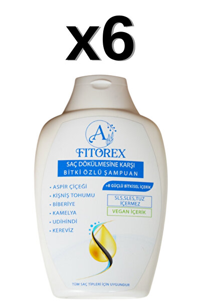 Fitorex 6'lı Saç Dökülmesine Karşı Doğal/Bitkisel Çözüm:Paraben, Sls, Sles, Tuz İçermeyen, Parfümsüz Şampuan
