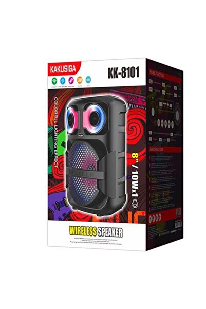 KAKU Boxă portabilă (8101), Wireless BT 5.2, 10W, 1800mAh, Afișaj LED, Lumină ambientală, Negru