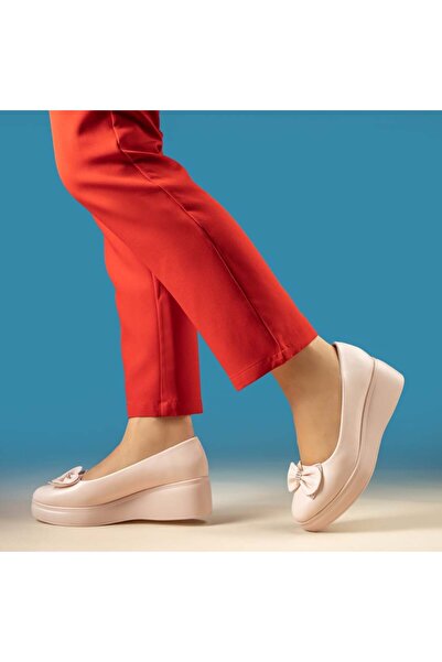 Modlet.ro Γυναικεία μπεζ παπούτσια με πλατφόρμα, casual, MOD10182