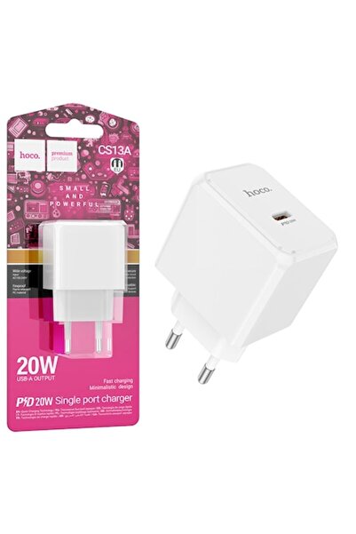 Hoco Încărcător de rețea (CS13A) + cablu Lightning, 20W, 1xUSB-C, PD, alb