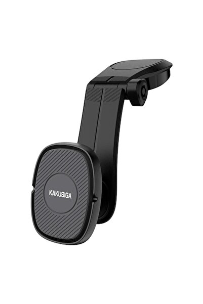 KAKUSİGA Suport auto magnetic KSC-255, fixare pe bord cu adeziv, unghi reglabil, negru