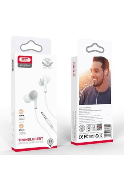 Xo Casti cu fir (EP67), In Ear, 3.5mm, 1.2m, Buton microfon și volum, HiFi, Alb