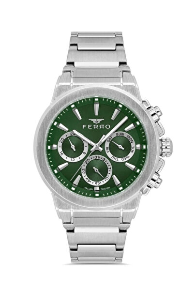 FERRO Silver Steel Band Men's Wristwatch Fm40123A-A6 All Functions Active 3 Atm Water Resistant