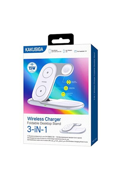 KAKUSİGA Încărcător wireless Kaku KSC-1358, 15W, încărcare rapidă, Qi, alb