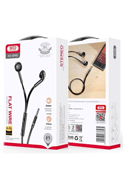 Xo Wired Headphones (EP68), In-Ear, 3.5mm, 1.2m, Mic & Volume Key, HiFi, Black