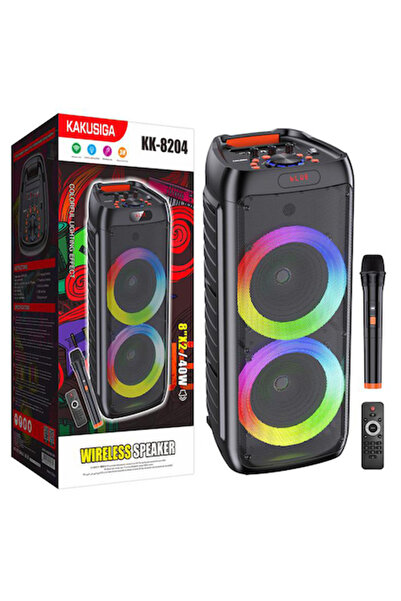 KAKU Boxă portabilă (KSC-8204) Wireless BT 5.0, Microfon și telecomandă, Lumină cu flăcări, 40W,