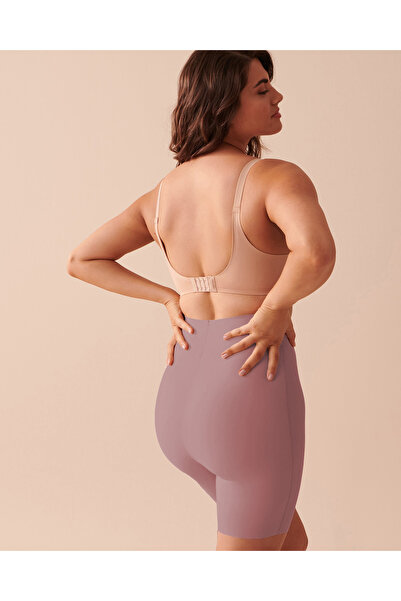 MİSTİRİK Porfy Model 3 Zone Effective Laser Cut Biker Leggings Long Corset Dusty Rose Color