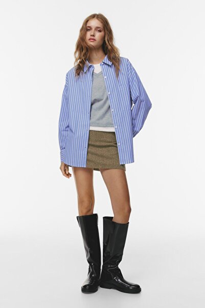 Pull & Bear Çizgili oversize gömlek