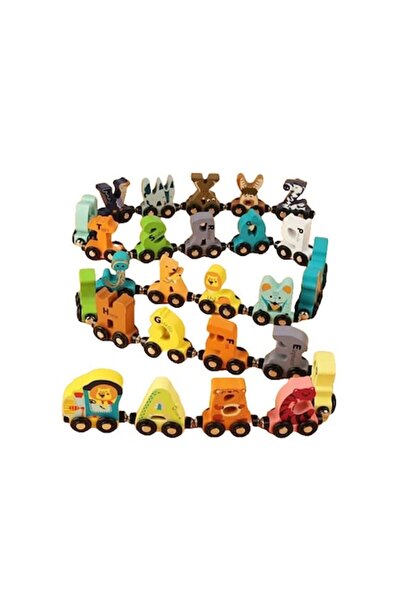 Toy Trenuleț din lemn cu litere magnetice - Educativ pentru învățarea alfabetului