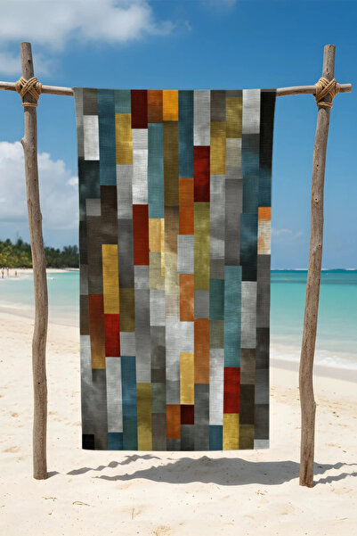 BETHA Rectangular Stripes Printed Cotton Beach Towel – Patterned Design – 75X150 cm