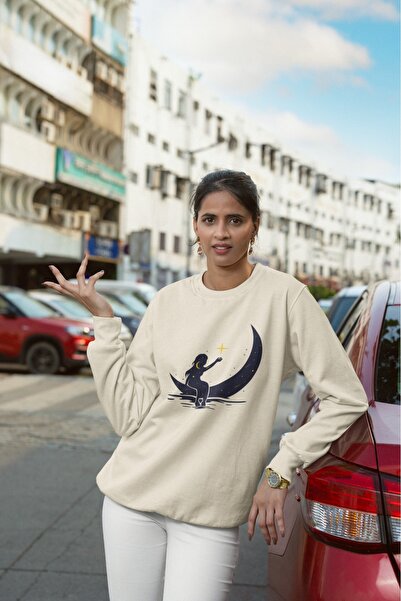 ArtYus Ay Kiz Colorful Printed Crew Neck Sweatshirt