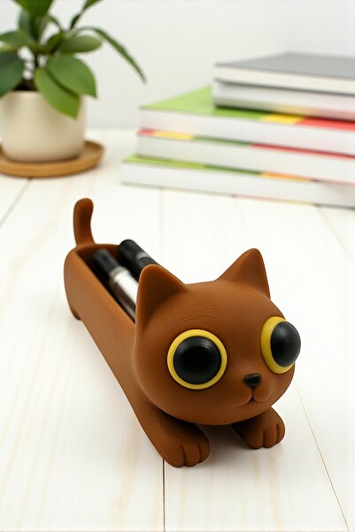 tredblock Kedi Görünümlü Kalemlik Organizer Masa Dekoru Figür