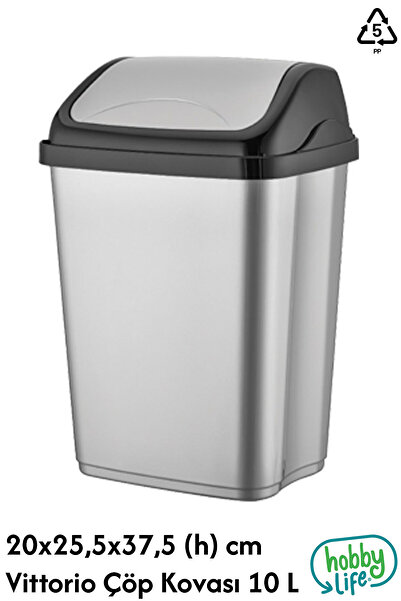 Plodna House Vittorio Çöp Kovası 10 L – Tek Kapaklı