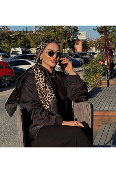 sem oyuncak Vual Silk Shawl Luxury Black Edge Leopard 90X180