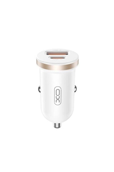 Xo Încărcător auto 12V XO, 30W, USB-A, USB-C, QC 3.0, PD3, CC56, Alb