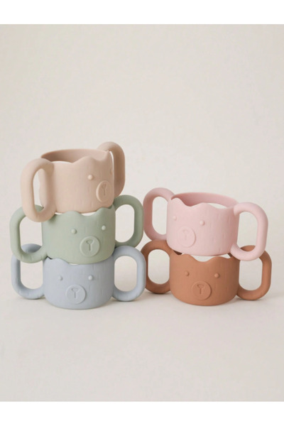 The Cloudish Shop Silicone Baby Bottle Holder Bear Patterned 1 Piece