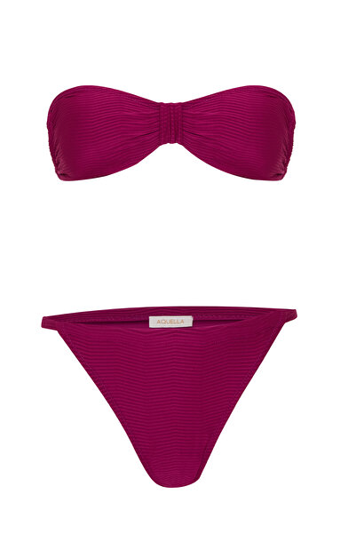 AQUELLA Μπικίνι με υφή μωβ χωρίς τιτλό