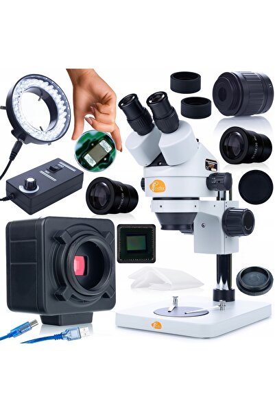 Rosfix Mercury Pro Trinocular Microscope Set + 5MP Camera + 56x LED Illuminator