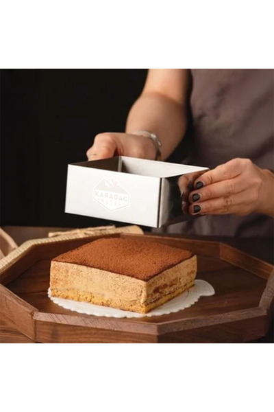 KARADAĞ METAL Paslanmaz Çelik Ayarlanabilir Kare-Dikdörtgen Kek Pasta Kalıbı