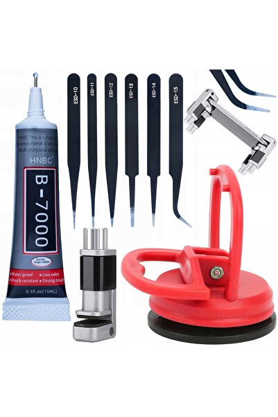 Rosfix Set Demontare LCD | Ventuză 55mm + B-7000 15ml + Menghină + 6 Pensete
