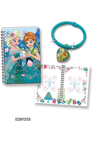 Frozen Mini jurnal 3D cu bratara din silicon turcoaz Ana si Elsa