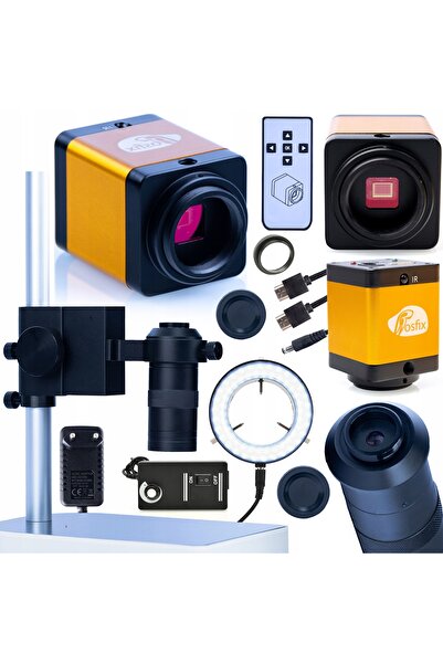 Rosfix Set Microscop Digital 4in1 12MP HDMI | Cameră, Obiectiv, Platformă, LED